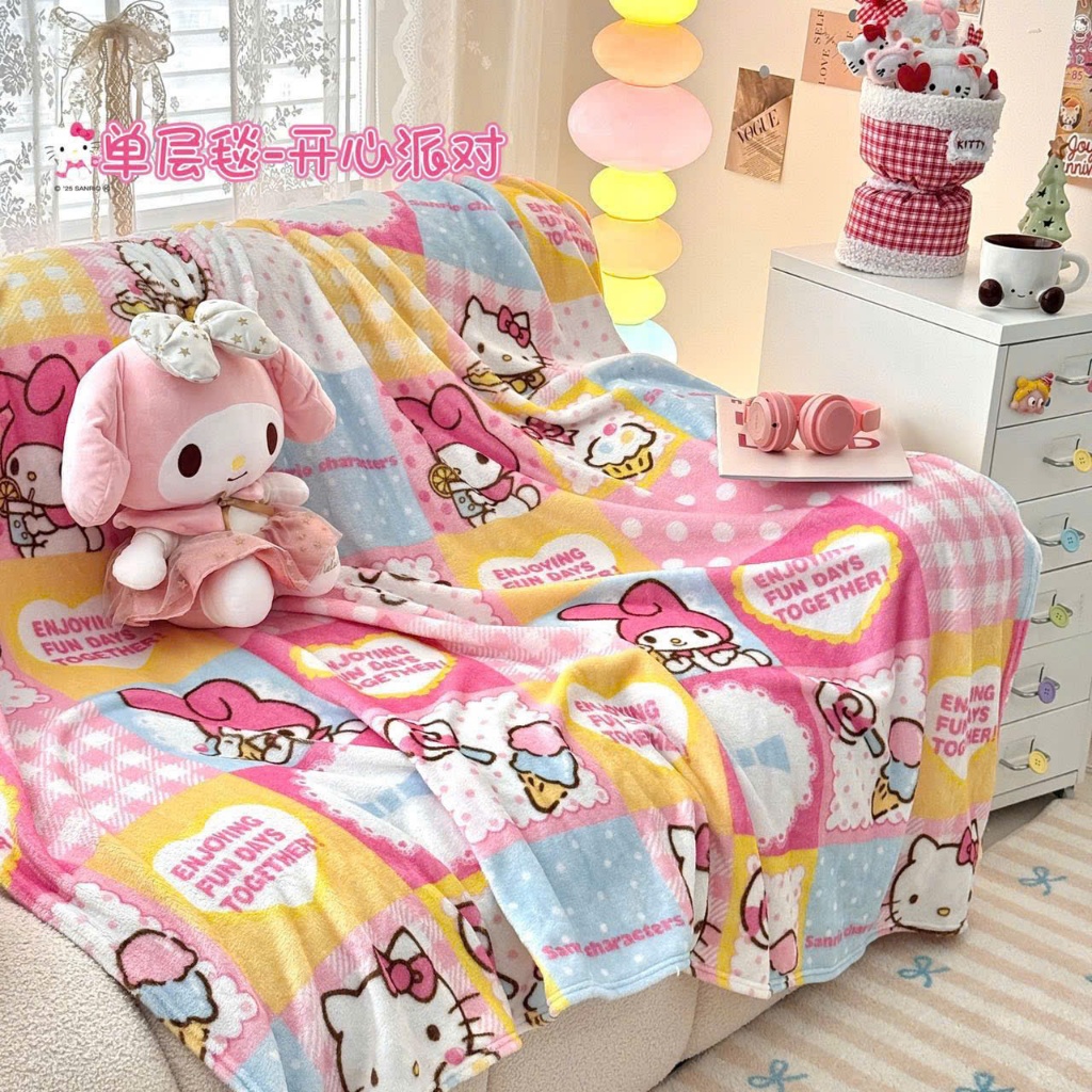 Kuromi NMKB 2025 ผ้าห่มหิมะสําหรับเด็กนักเรียนขนาด 1m1x1m5 วัสดุ Super Nice สบายทุกวัน