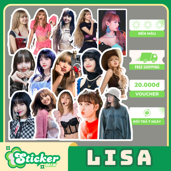 ชุดสติ๊กเกอร์ Diy ไอดอลสีชมพูสีดํา Lisa 50 ชิ้น สําหรับเคสโทรศัพท์ โน้ตบุ๊ก...ส310