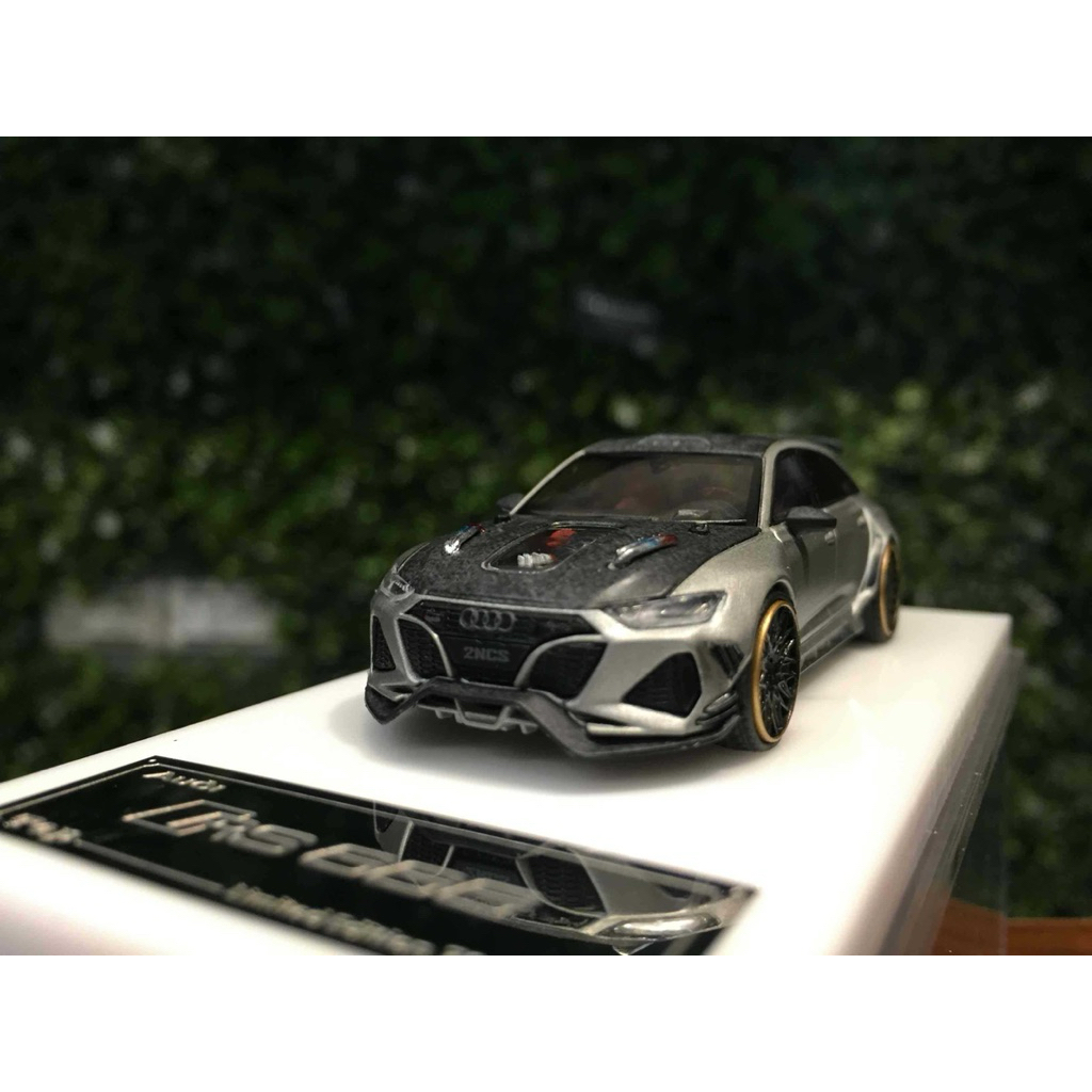 AT SHOP - 1/64 Model_ Modified Audi RS6 สีเงินสีเทา diecast รุ่น