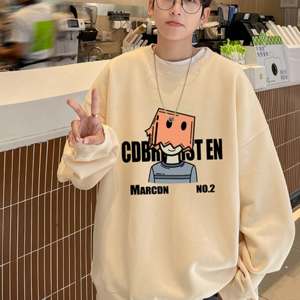 Loose style Sweater - NEMO SHOP - เสื้อผ้าสักหลาด 2 ผิวฤดูใบไม้ร่วงและฤดูหนาวเหมาะสําหรับเดินบนท้องถ