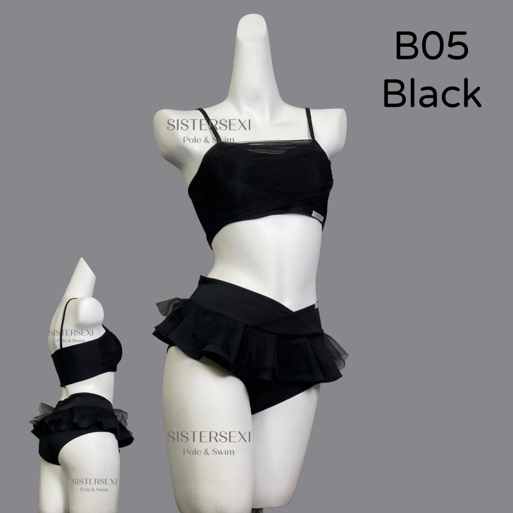 (AVAILABLE) B05 - สีดํา - SUMER GIRLS - บิกินี่, Polewear, Twerking - SISTER SEXI