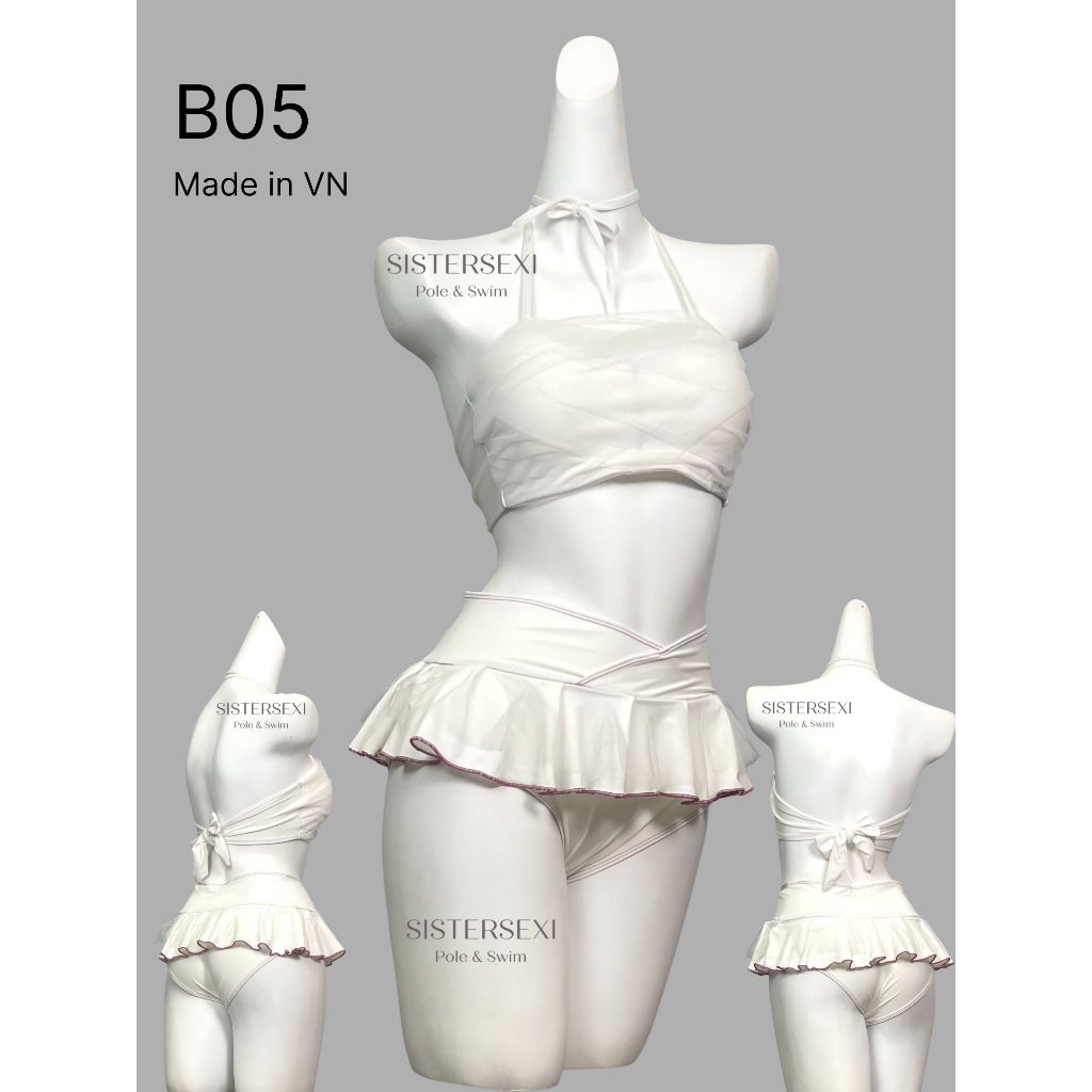 (AVAILABLE) B05 - สีขาว - SUMER GIRLS - บิกินี่, Polewear, Twerking - SISTER SEXI