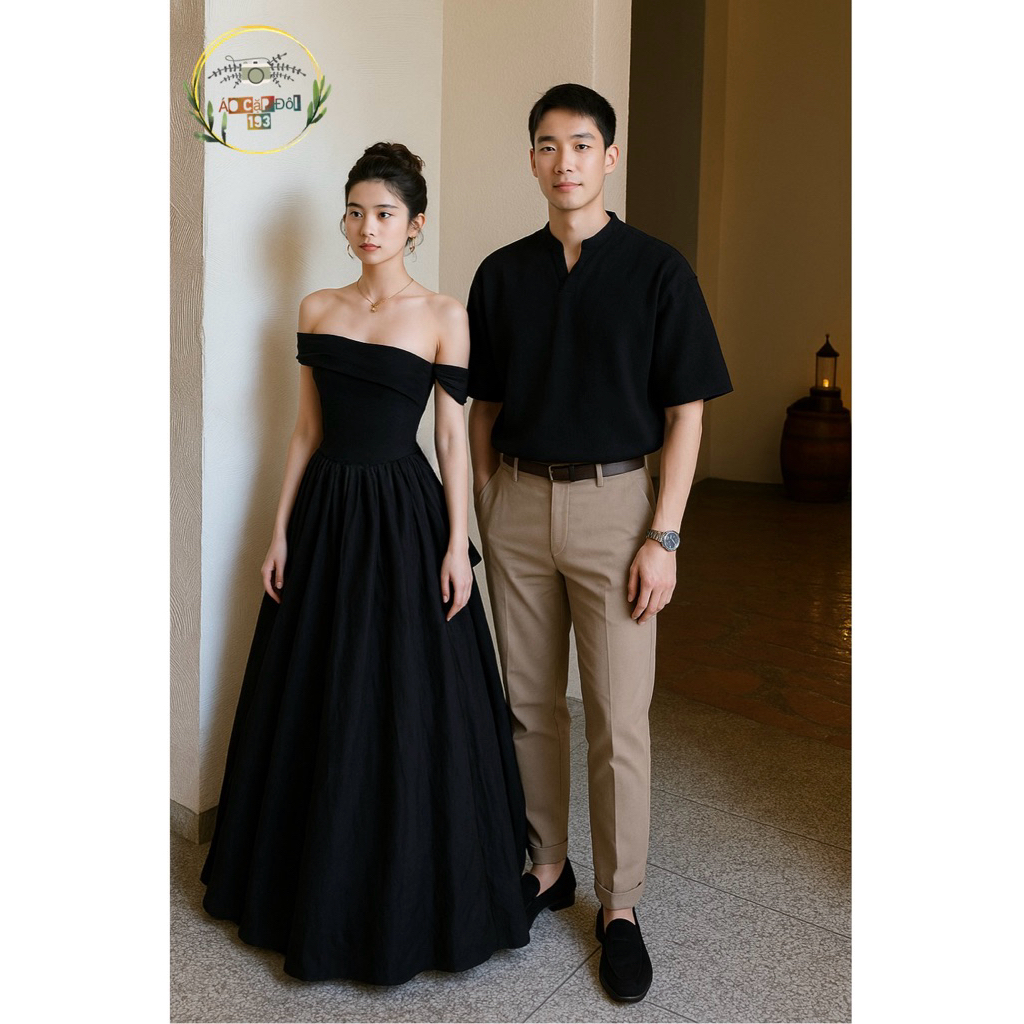 คู่ชายหญิง ชุดเซตสีดํา ยางยืดจั๊ม เท่ๆ และใส่ง่ายสุดๆ สําหรับคู่รัก
