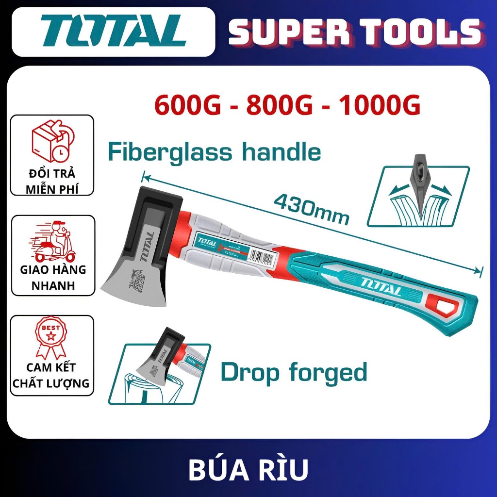 TOTAL TOTAL ค้อนและขวาน 600g & 800g & 1000g THAX061600 / THAX061800 / THAX0611000เอฟเอฟ