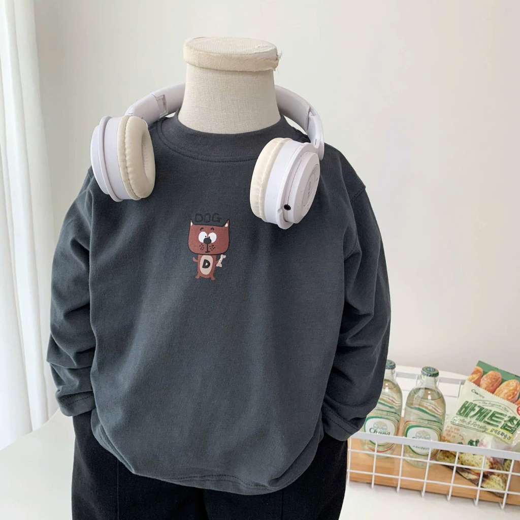 XUKIDS เสื้อยืดผ้าฝ้าย 2 ทาง LONG-SLEEVE พิมพ์ลาย M2C-THE FUTURE สําหรับเด็กผู้ชายตั้งแต่ 13-43kg