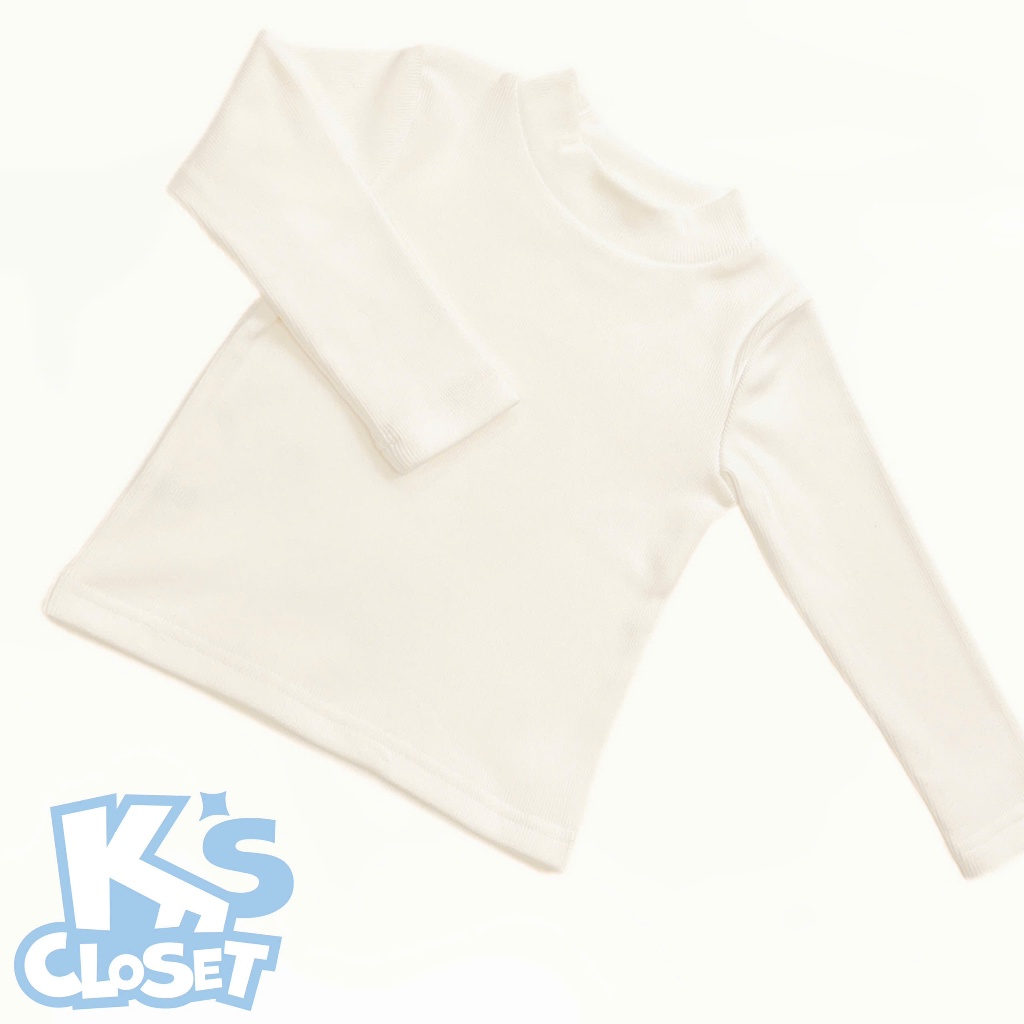 KS CLOSET เสื้อแจ็คเก็ตกันความร้อนคอเต่าพื้นฐานทําจากกํามะหยี่ยืดสําหรับเด็กอายุ 2-14 ปี KT204FIF