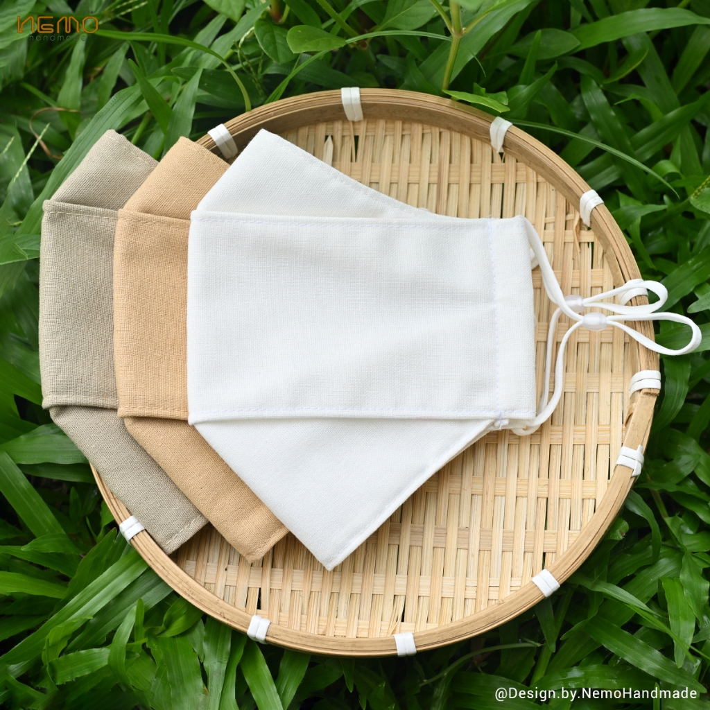 NEMO HANDMADE หน้ากากผ้า FULL LINEN 4D, SUNSCREEN, COOL, ACNE PREVENTION - KT4DW