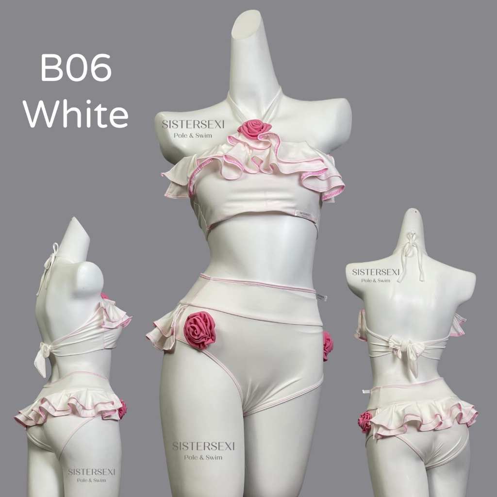(AVAILABLE) B06 - สีขาว - SUMMER GIRLS - บิกินี่, Polewear, Twerking - SISTER SEXI