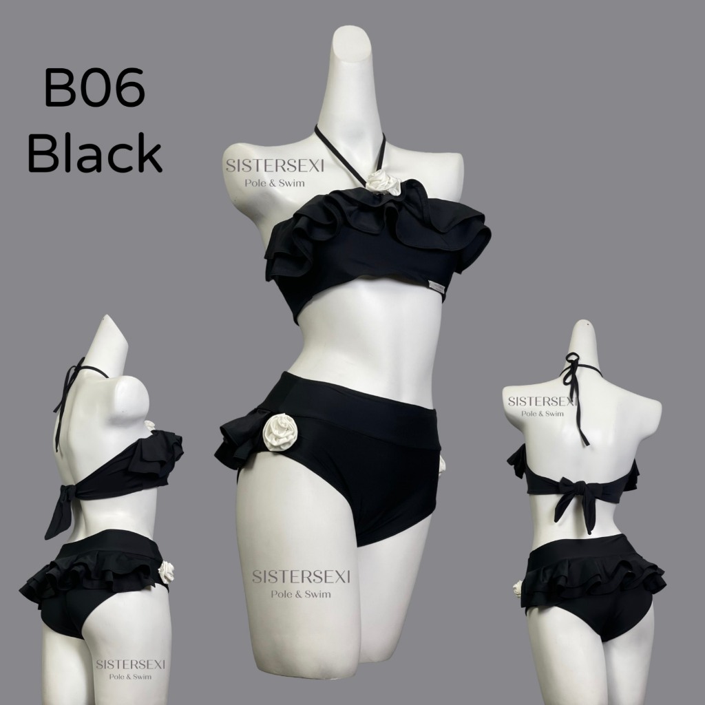(AVAILABLE) B06 - สีดํา - SUMMER GIRLS - บิกินี่, Polewear, Twerking - SISTER SEXI