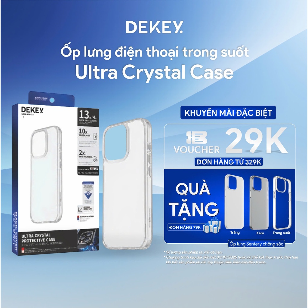 DEKEY Magic Cover Crystal Case ฝาครอบพลาสติกใสปกป้องอุปกรณ์ป้องกันการกระแทก