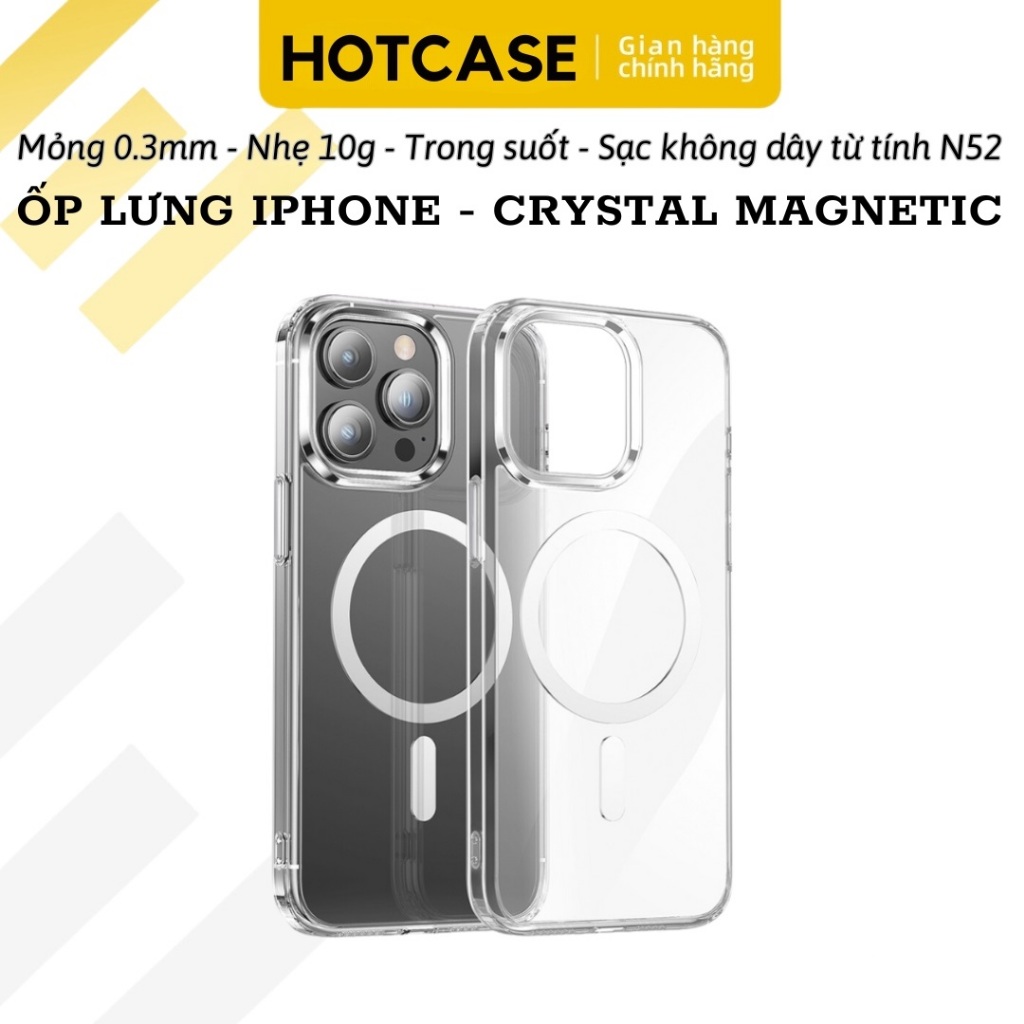 คริสตัลแม่เหล็ก N52 แม่เหล็กชาร์จไร้สายเคสใส iPhone 17 16 15 14 13 12 11 X Xs 7 8 16E Pro Max Plus A