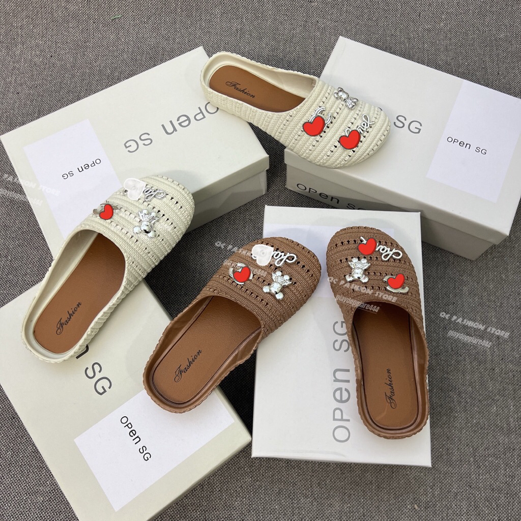 รองเท้าแตะส้นแบนยางนุ่มระบายอากาศได้ดี - Hot Hit 2025 SU001