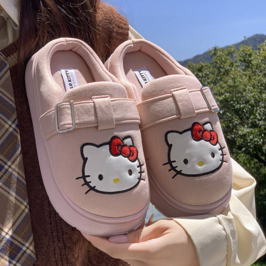 Mi Thuy Store รองเท้ากลางแจ้งผ้าฝ้ายผู้หญิงปักแมวคิตตี้ EMBROIDERED KITTY SHOES