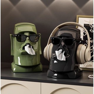 Hộp Đựng Giấy Tượng Moai, Decor Bàn Độc Lạ, Đa Năng Tiện Lợi, Chất Lượng Cao Cấp,Quà Tặng Sang Trọng, Phong Cách Châu Âu
