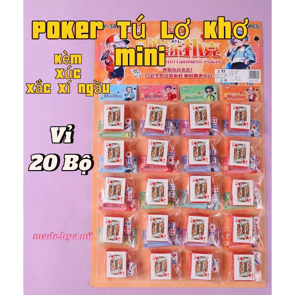 Blister of 20 Mini Poker Poker Poker Poker ชุดลูกเต๋า