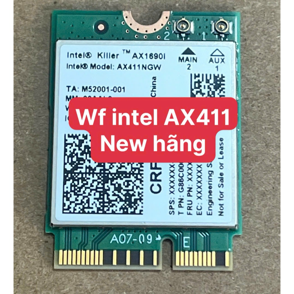 Intel Wi-Fi Card 6E AX411, 2.4, 5, 6 GHz, Bluetooth 5.3, สินค้าใหม่ของแท้