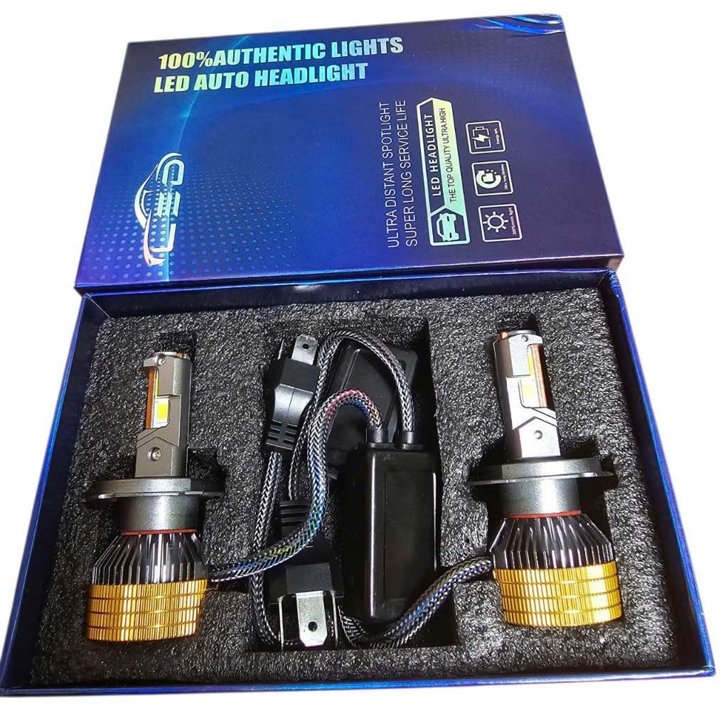 F8S led ไฟหน้า - 80W ไฟ 3 สี - เหลือง เหลืองแดดจัด สีขาว UPGRADE OF N8S 60W พร้อมหมุดเต็ม H4, H7, H1