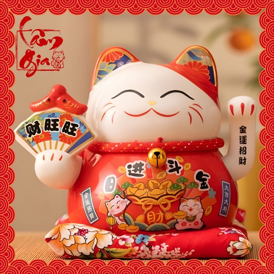 [GENUINE] God of Fortune Cat Waving Lucky Hand Lam Gia Maneki-Neko Japan BA