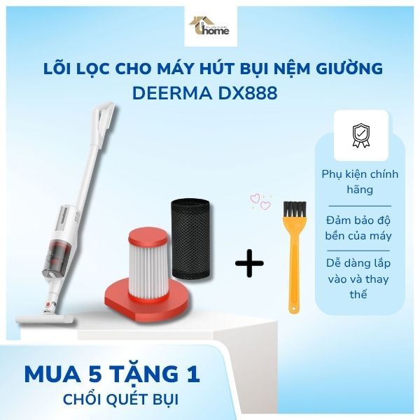 Deerma DX888 hepa กรองทดแทนสําหรับเครื่องดูดฝุ่นที่นอน DX888 ของแท้ Super Fine กรองฝุ่นมอเตอร์ป้องกั