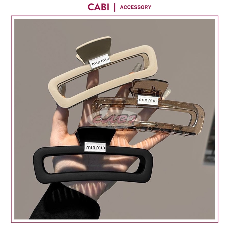 CB29 - กิ๊บติดผมรูปปูฉลามขนาดใหญ่ 13 ซม. RECTANGULAR ลายตัวอักษร Min Min คุณภาพสูง