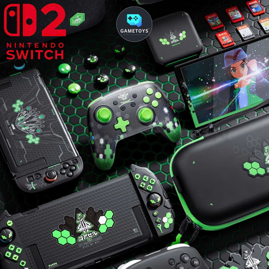 เคสป้องกันธีม Pokemon Legends ZA (IINE) และชุดอุปกรณ์เสริมลูกบิดสําหรับ Nintendo Switch 2 (2025)/OLE