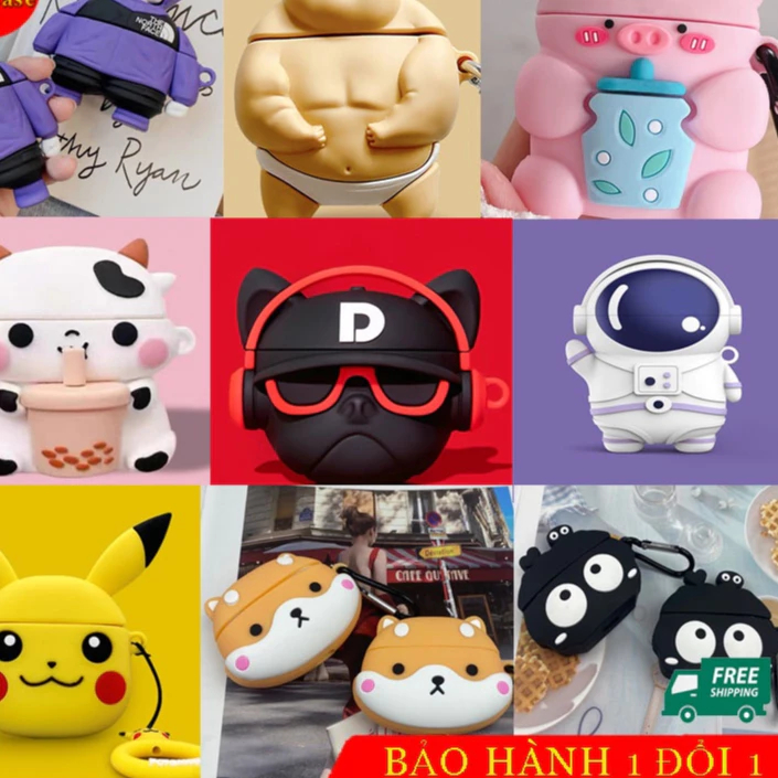 เคส Airpods Pro 2 ฝาครอบหูฟัง Airpod 4D พร้อมลวดลายน่ารักมากมายทําจากซิลิโคนยืดหยุ่น