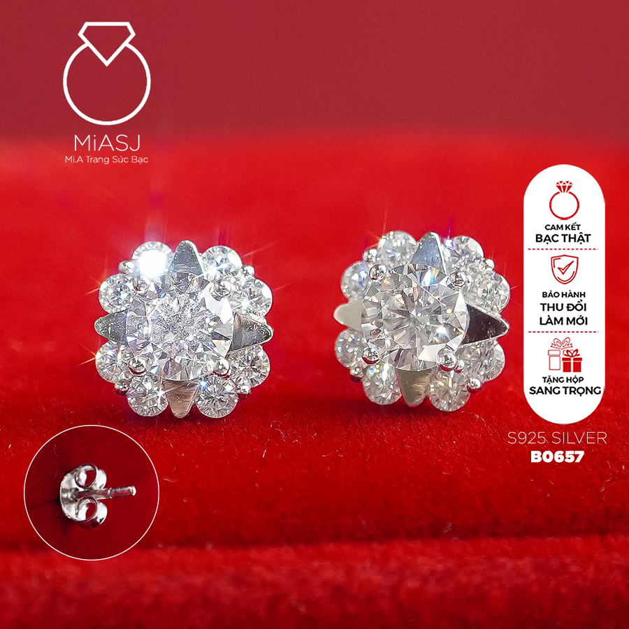 B0657D - ต่างหู MiASJ S925 สีเงิน