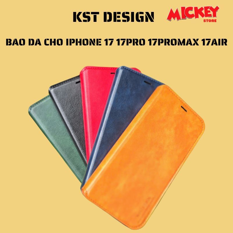 KST DESIGN เคสหนังพับสองด้านสําหรับ IPhone 17Promax 17Pro 17Air 17 หนังคุณภาพสูง