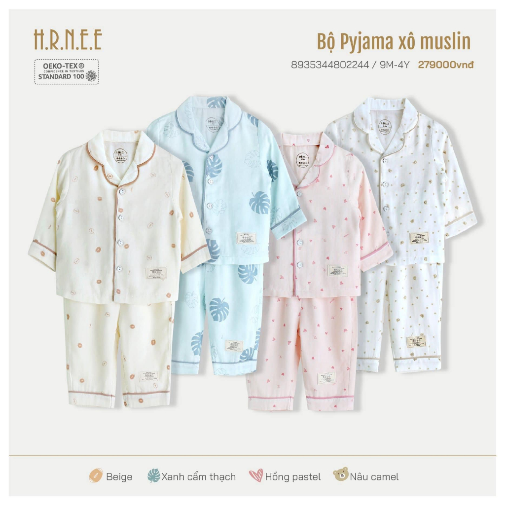 [HONEE] - ชุดนอน Muslin Bucket 2244_วัสดุ Muslin Bucket คุณภาพสูง - นุ่ม ไม่แข็ง อ่อนโยนสําหรับทารก 