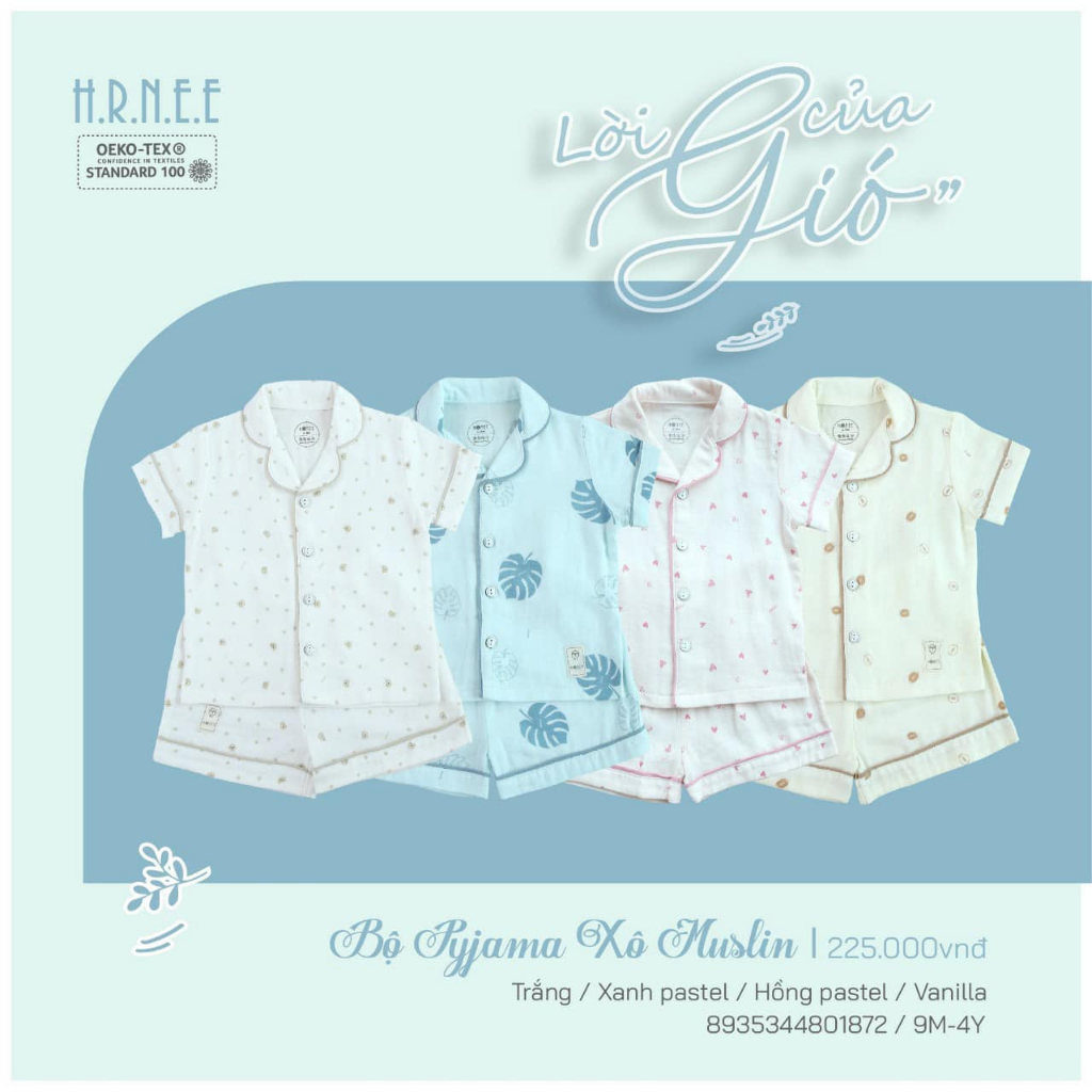 [HONEE] - ชุดนอน Muslin Bucket 1872_วัสดุ Muslin Bucket คุณภาพสูง - นุ่ม ไม่แข็ง อ่อนโยนสําหรับทารก 