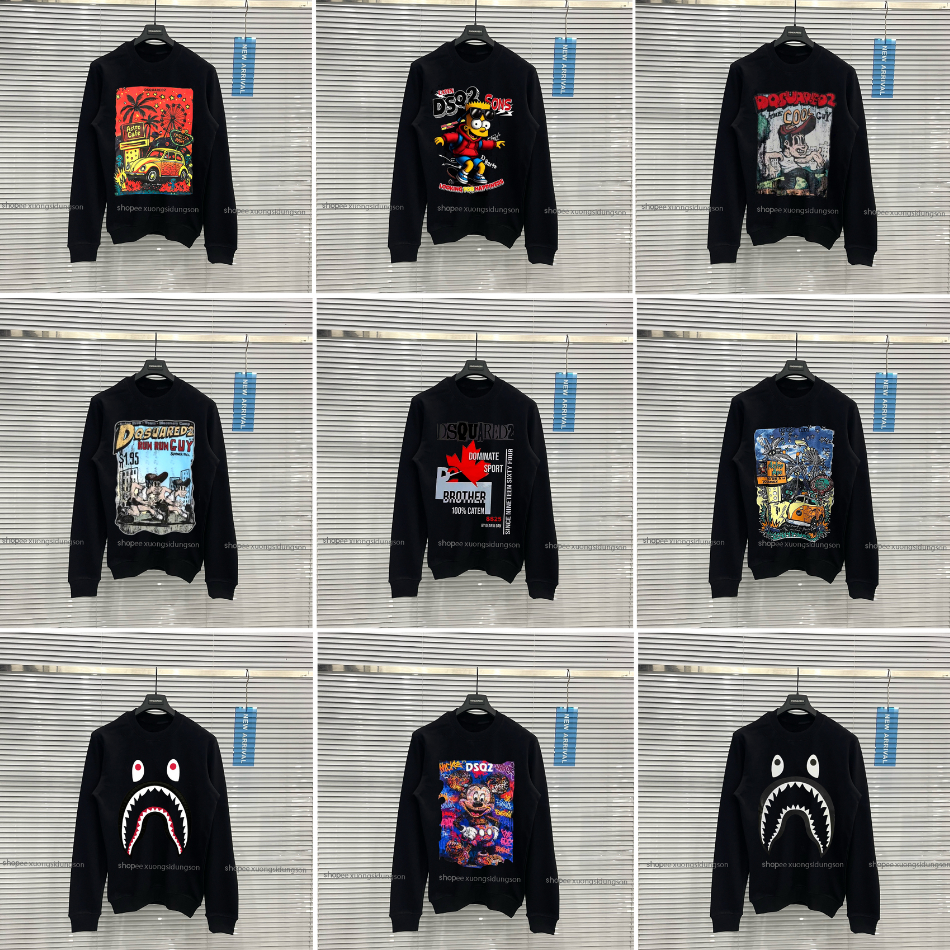 เสื้อกันหนาว Dsq สําหรับผู้ชายและผู้หญิง เสื้อสเวตเตอร์แขนยาว dsq icon เทรนด์มาแรงสําหรับเด็กผู้ชายเ