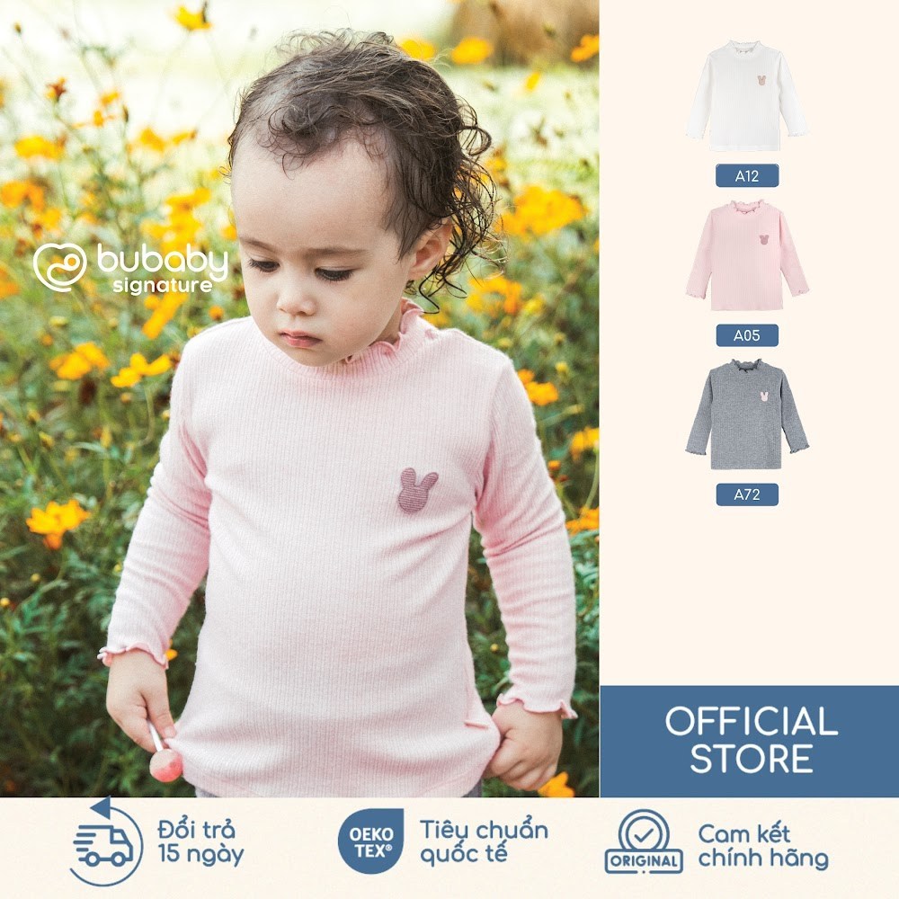 เสื้อแขนยาวคอเต่าเด็กผู้หญิง Bubaby Lennie นุ่ม อุ่น สบาย BWL3109BG