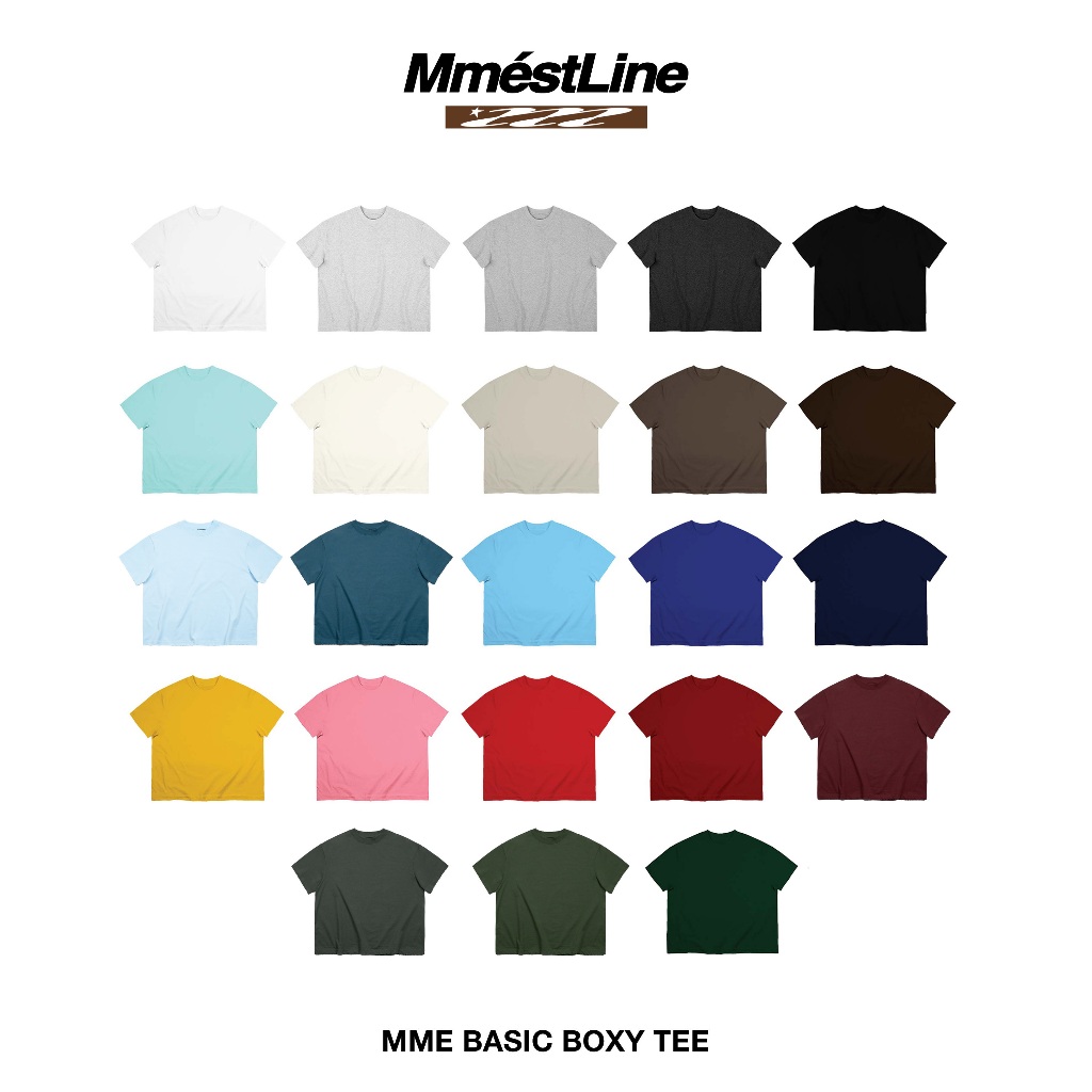 เสื้อกล้าม Basic Boxy เสื้อยืดสีพื้นผ้าฝ้ายพรีเมี่ยม