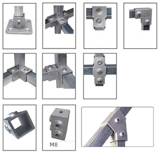 Khớp nối thép hộp, sắt hộp, inox hộp 20x20,25×25,30×30 nhôm dày 3mm