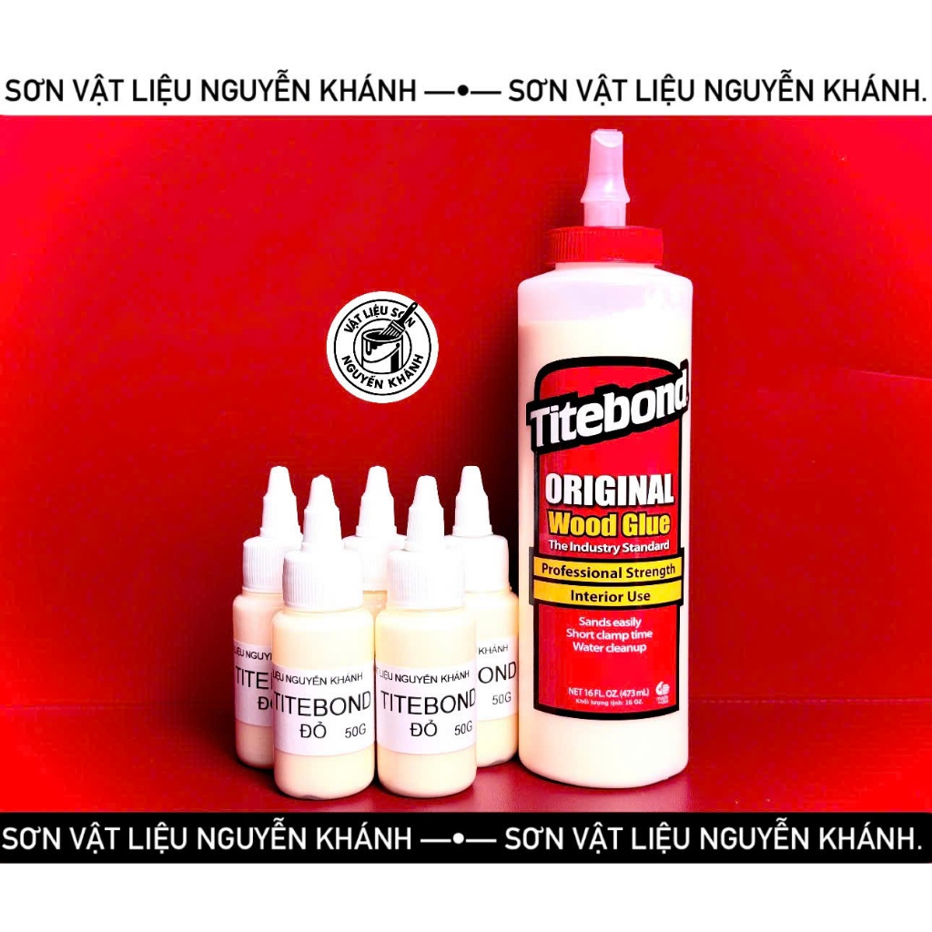 กาวไม้พรีเมี่ยม Titebond II – ขวดสีแดง 50g | วัสดุระบายสี Nguyeen Khanh