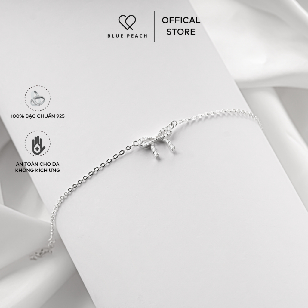 สร้อยข้อมือเงิน Blue Peach LT มีโบว์หิน VN - LT999