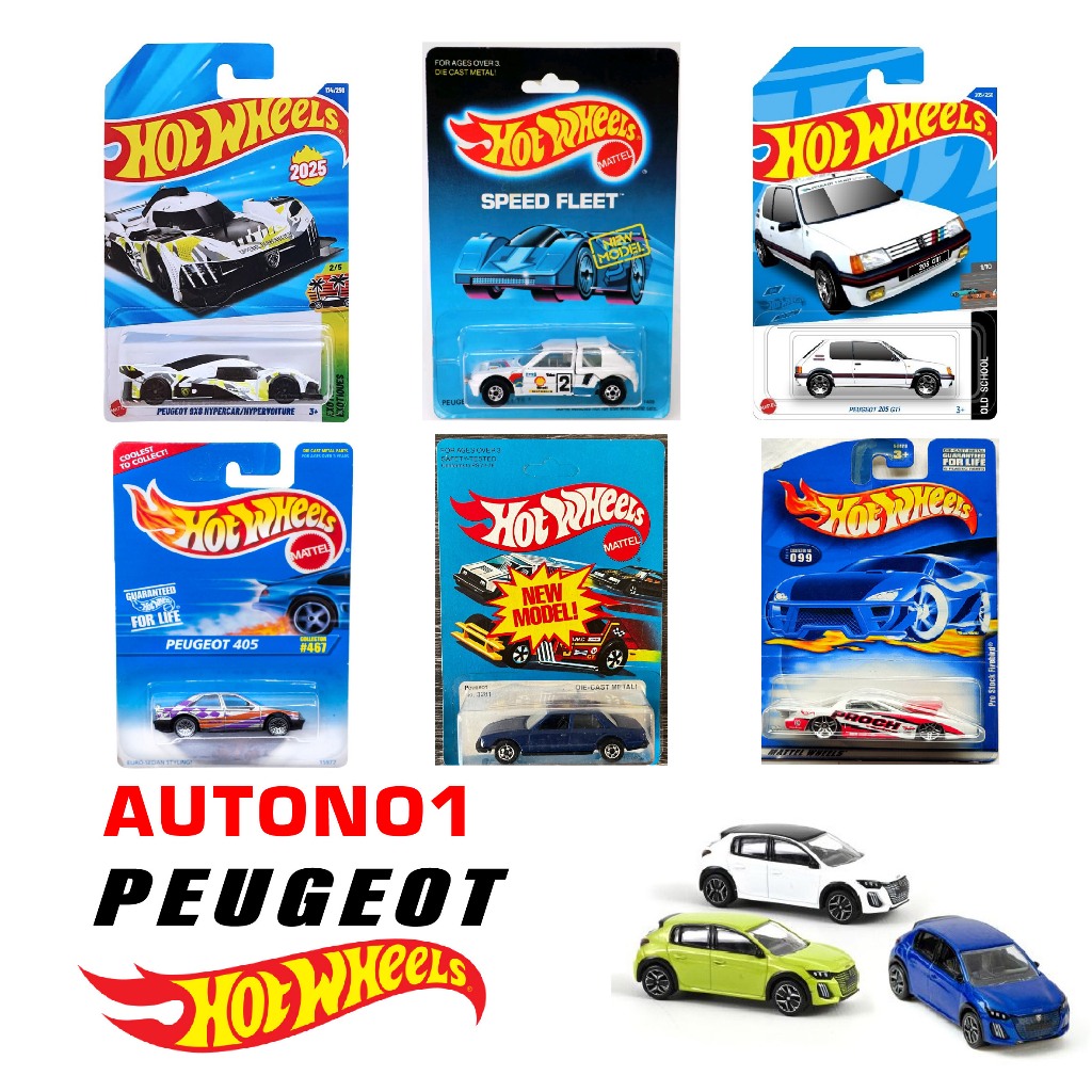 โลหะลิขสิทธิ์แท้ Peugeot 9x8 Hypercar Hotwheels รถรุ่น 1:64 สเกล C4982-PG