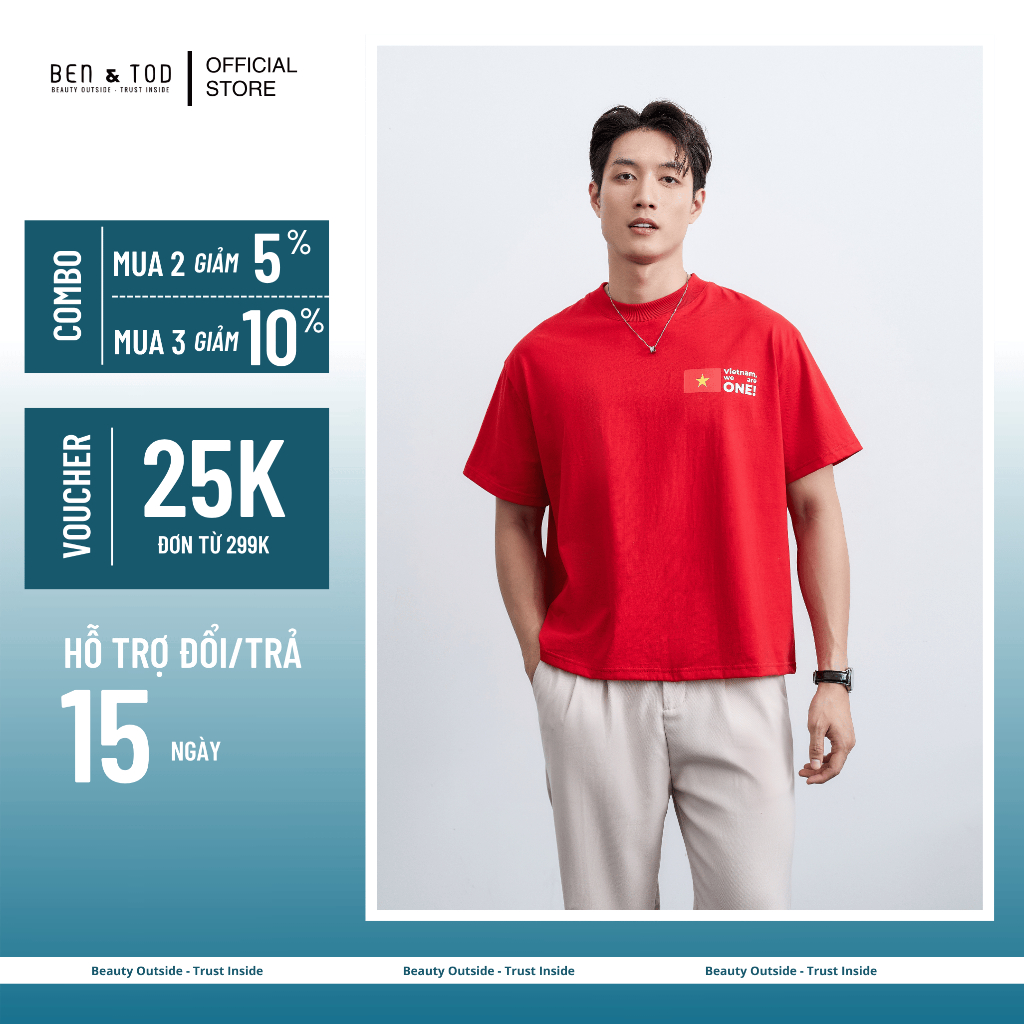 เสื้อยืด Mens 54 Ethnic Boxy Form OB1210 BE578 ผ้าฝ้ายสุดเท่ แห้งเร็ว มาตรฐานคุณภาพสูง Ben & Tod
