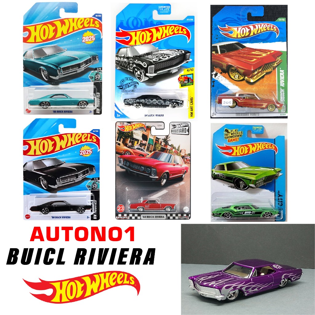 โลหะลิขสิทธิ์แท้ Buicl Riviera Hotwheels โมเดลรถ สเกล 1:64 C4982-BK