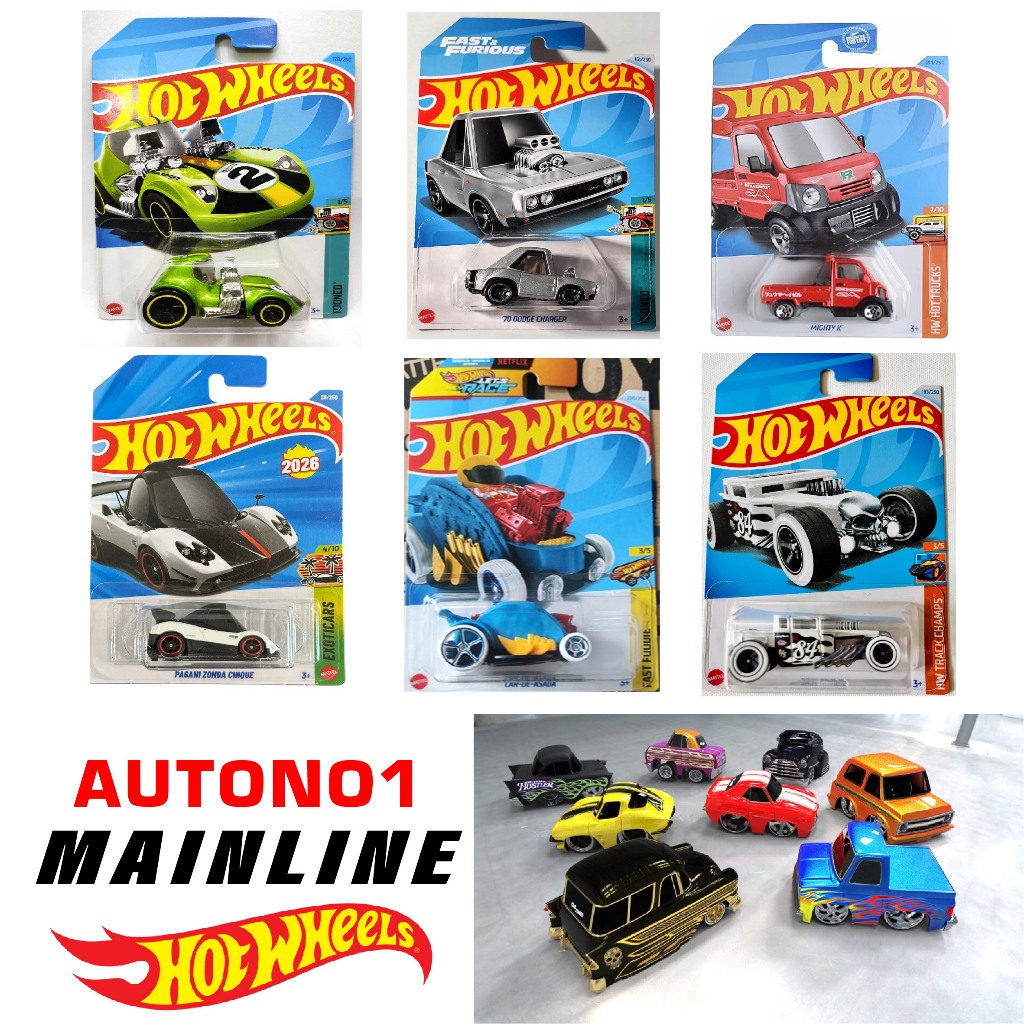 Mainline, Tooed, Compact Kings, Exoticars Hotwheels โมเดลรถเหล็กพร้อมลิขสิทธิ์หลัก C4982-ML