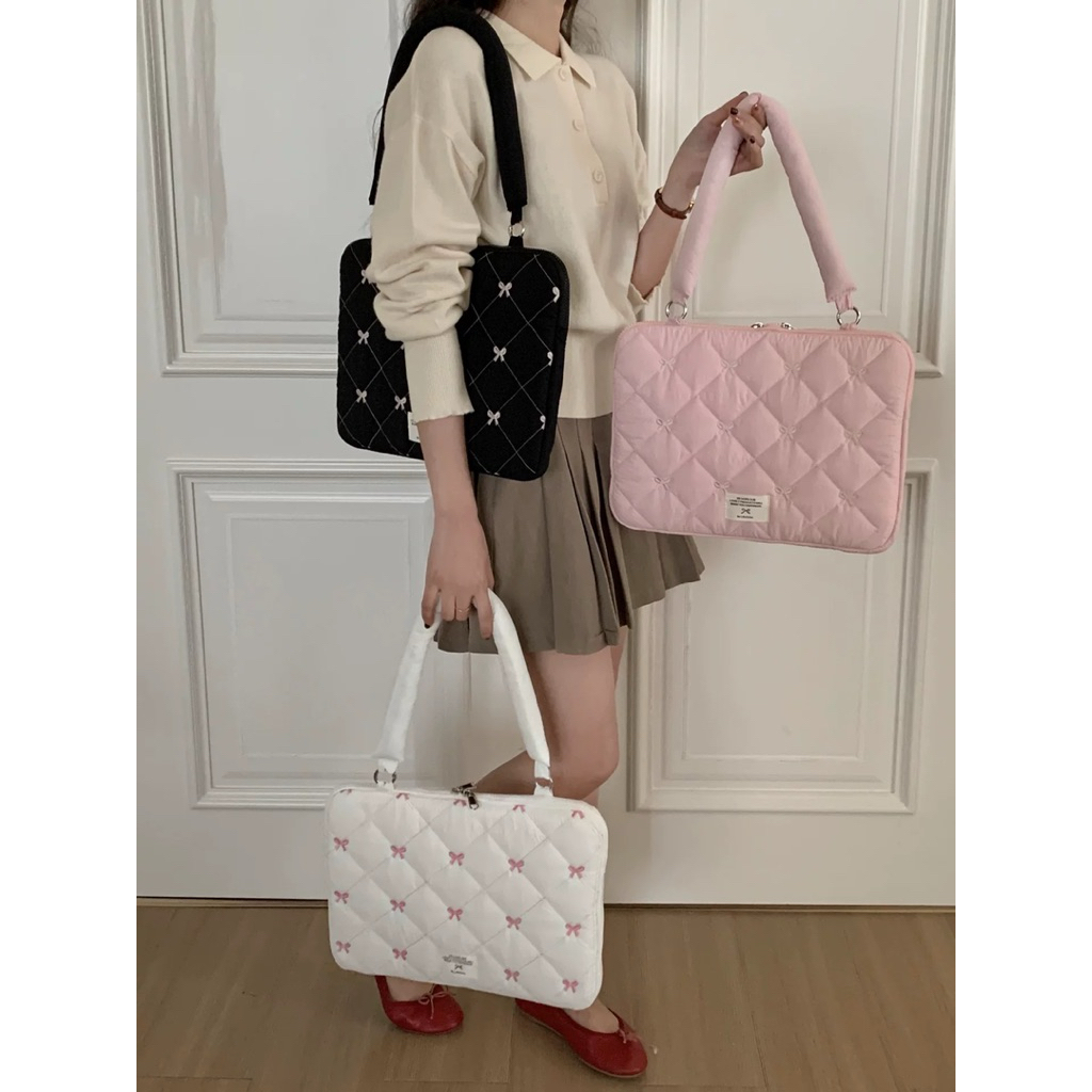 COQUETTE STYLE COQUETTE LONG SHOULDER STRAP EMBROIDERED LAPTOP BAG