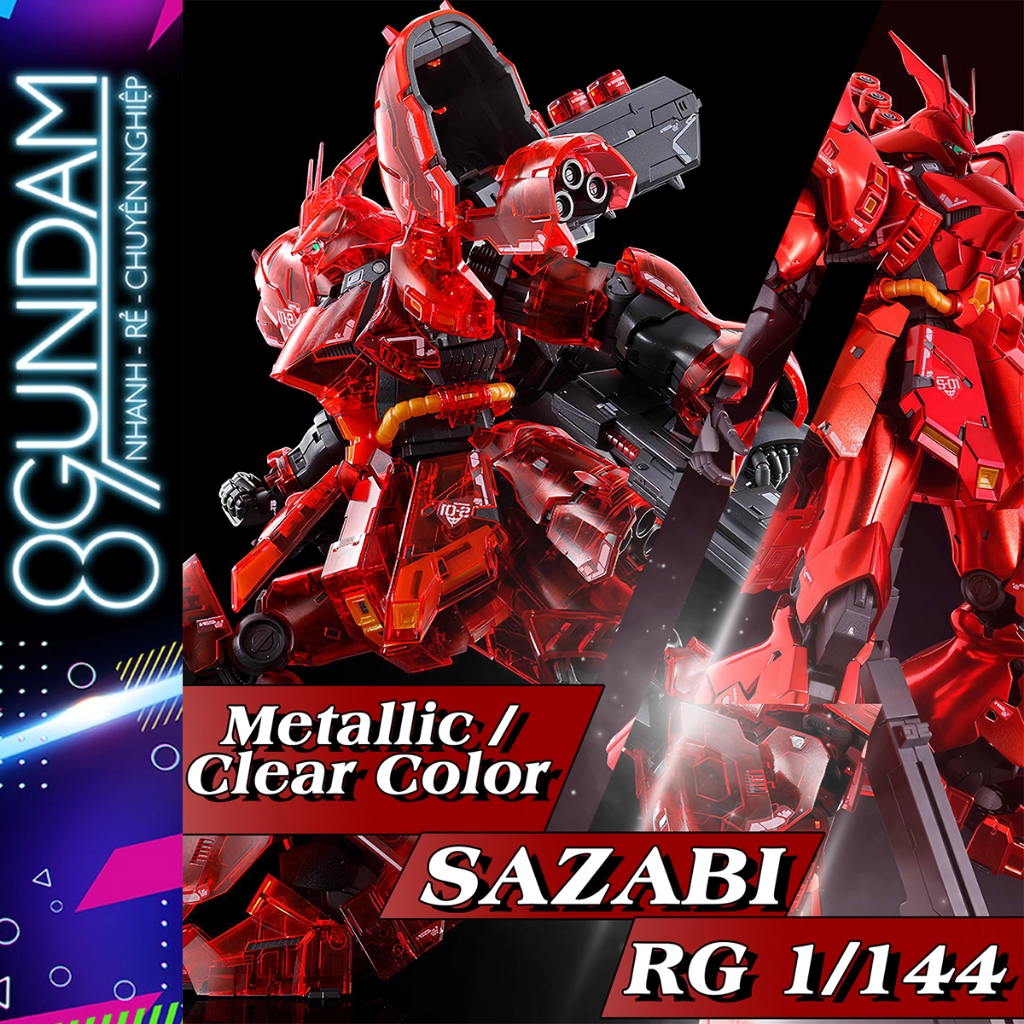[COMING SOON] RG 5503 Sazabi Fighter Metallic / Clear Color Assembly Model (มีสติ๊กเกอร์น้ํา)