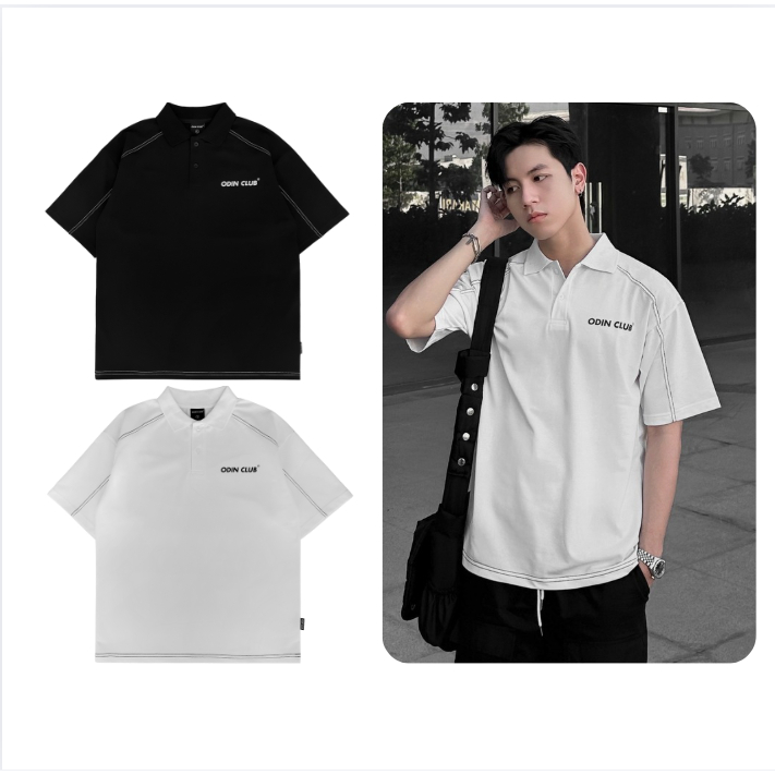เสื้อโปโลโอเวอร์ไซส์ Hydra ODIN CLUB เสื้อยืดคอปกหลวม unisex ผลิตจากผ้าจระเข้ TC