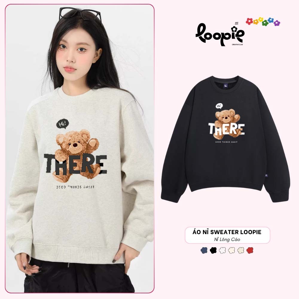 Hihere Loopie Club BST99 เสื้อสเวตเตอร์ขนสุนัขจิ้งจอกพื้นฐานหลวมหนานุ่มสําหรับผู้ชายและผู้หญิง