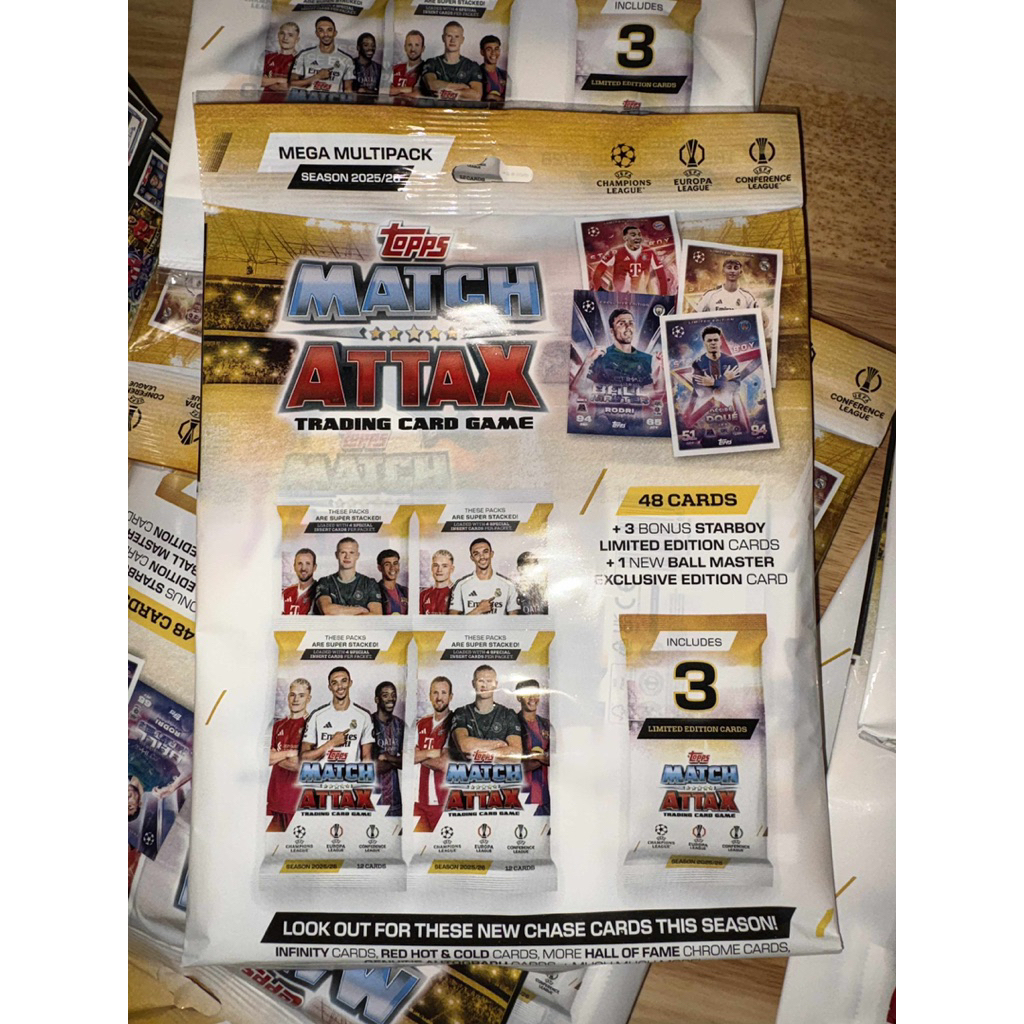Topps Match Attax UCL Mega Multipack 2025/26 แพ็คการ์ดฟุตบอล
