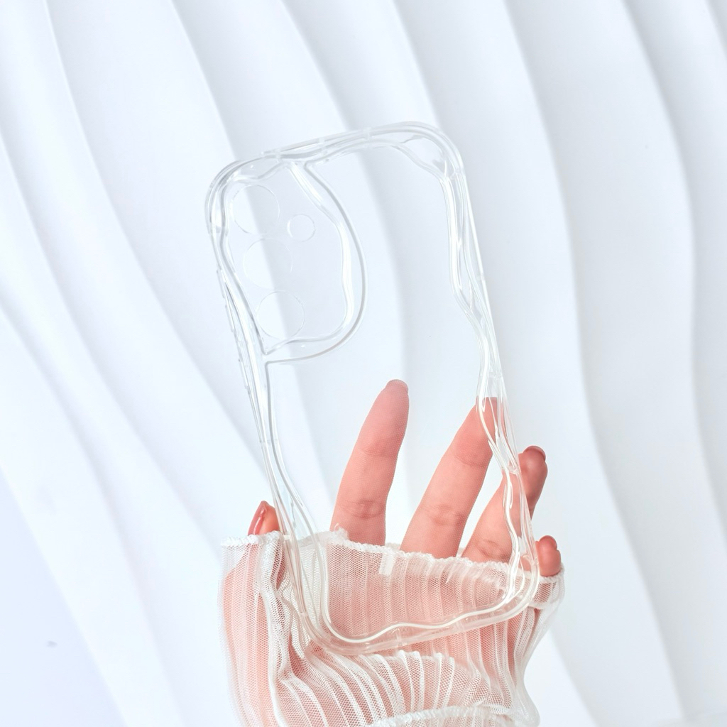 [ Samsung A25 5G ] เคสใสขอบดอกไม้นูน