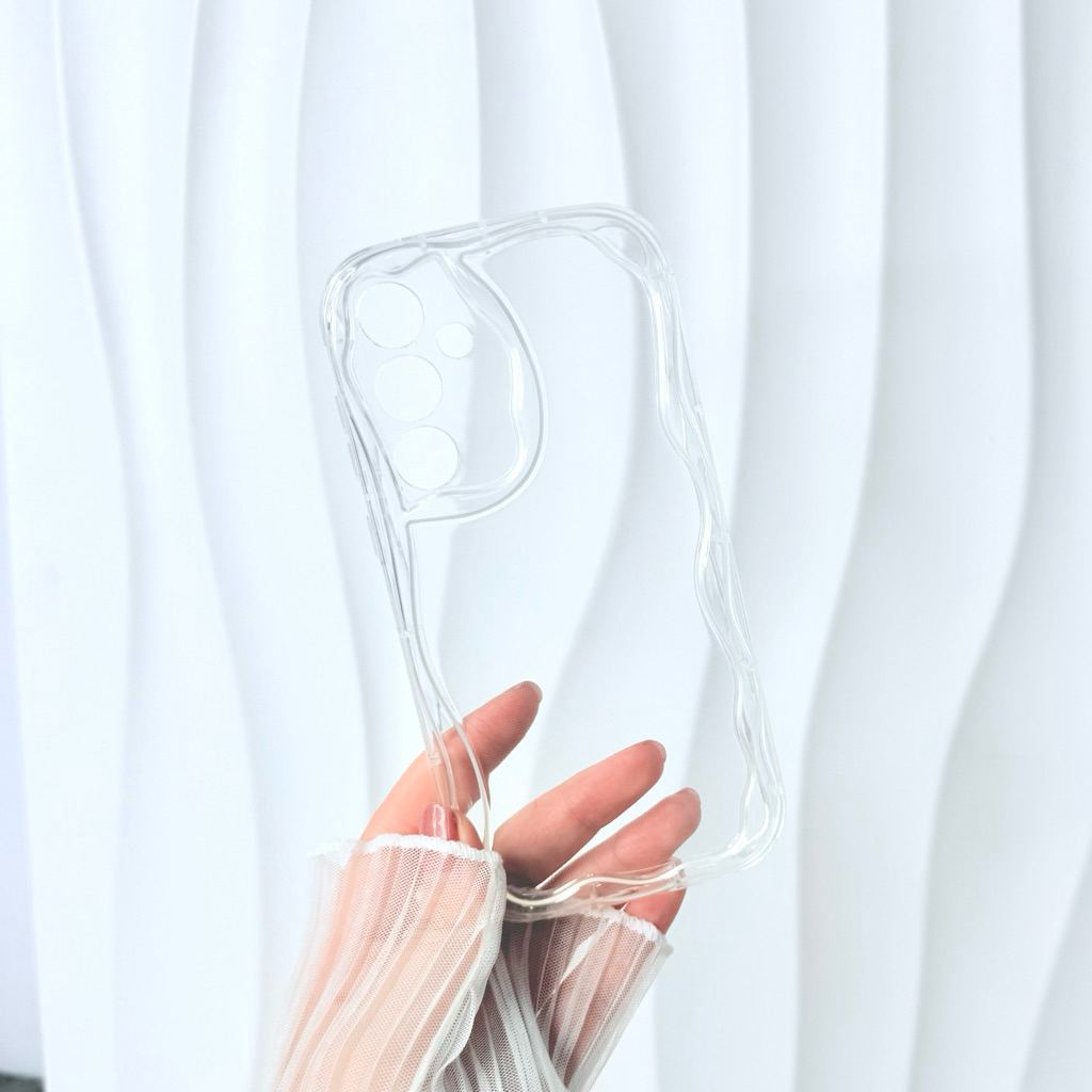 [ Samsung A25 5G ] เคสใสขอบดอกไม้นูน