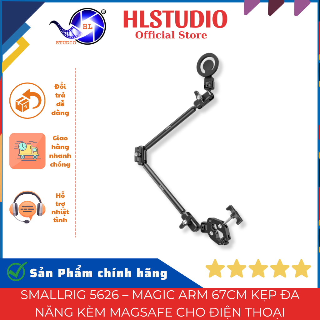 SmallRig Magic Arm 67Cm 5626 Magnetic Base Crab Clamp 16N52 HL Studio