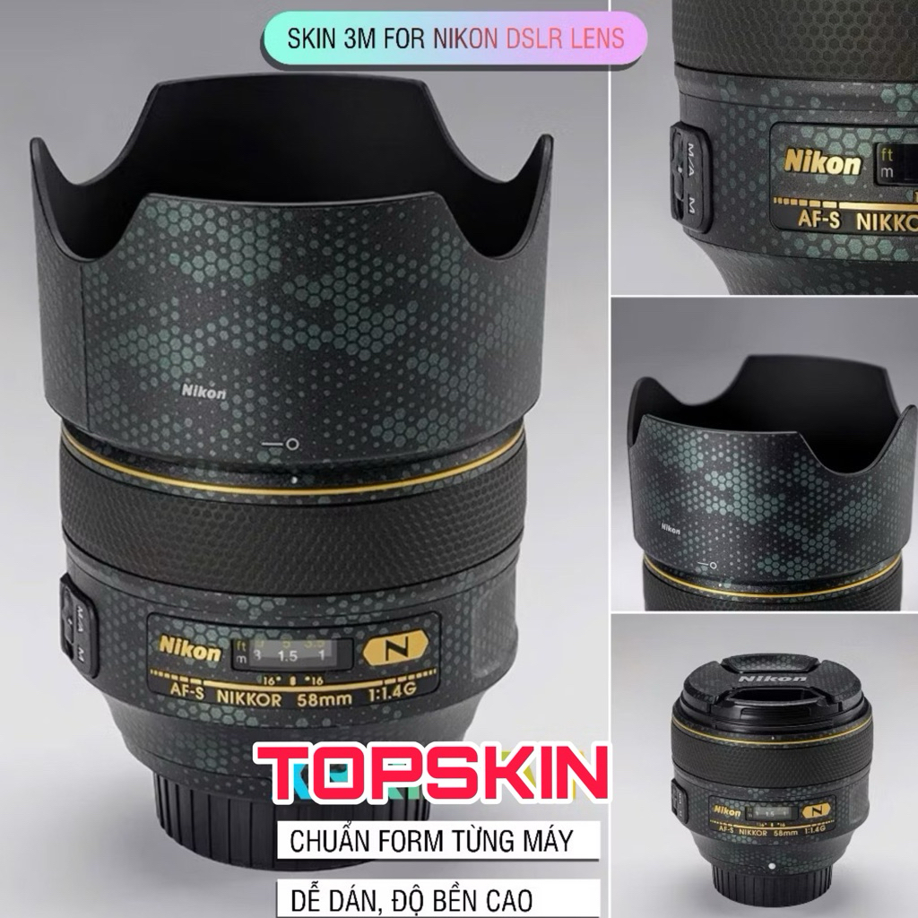 ผิว 3M ระดับพรีเมียมสําหรับ Nikon DSLR, Nikon 85G, 50G, 105N, 85N, 58N, 24-70 F2.8N, เลนส์ 24-120 F4