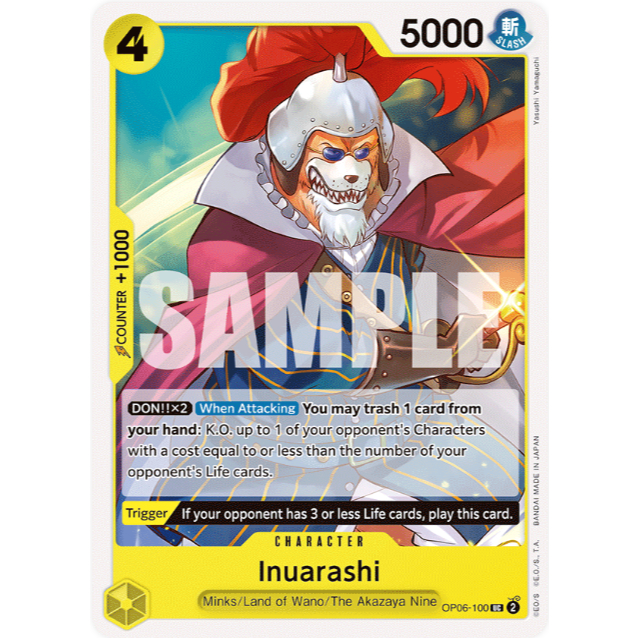 [การ์ดวันพีซ] OP06-100 | UC UC | CHARACTER Inuarashi